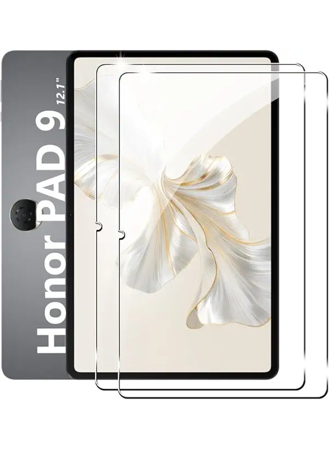 حماية شاشة مزدوجة لجهاز Honor Pad 9، زجاج مقسى عالي الدقة متوافق مع Honor Pad 9 - شفاف